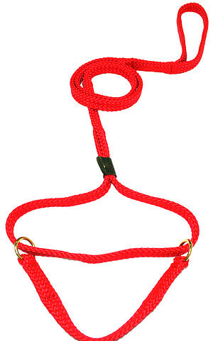 Lone Wolf 1/4" Flat Braid Martingale Style Slip Lead / Kennel Lead