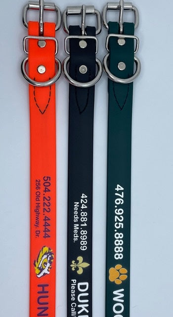 Personalized BioThane 3/4 Inch Buckle Collar