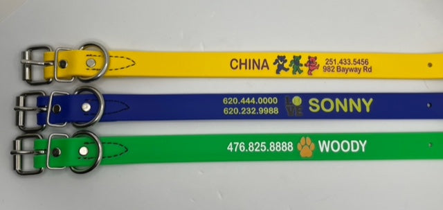 Personalized BioThane 3/4 Inch Buckle Collar