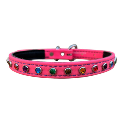 IN STOCK - Mini 3/4" Hot Pink/Rainbow