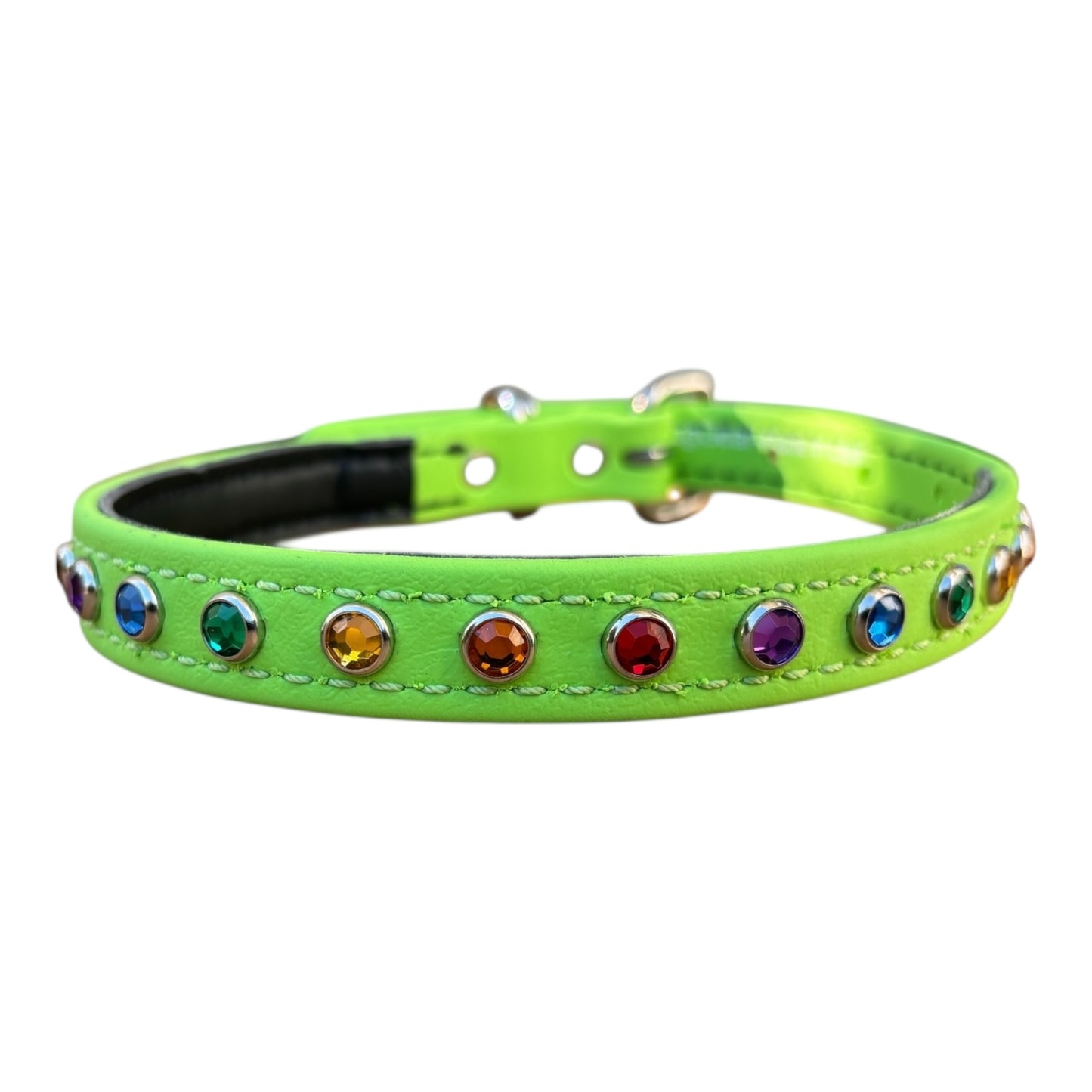 IN STOCK - Mini 3/4" Lime Green/Rainbow