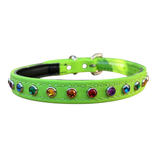 IN STOCK - Mini 3/4" Lime Green/Rainbow
