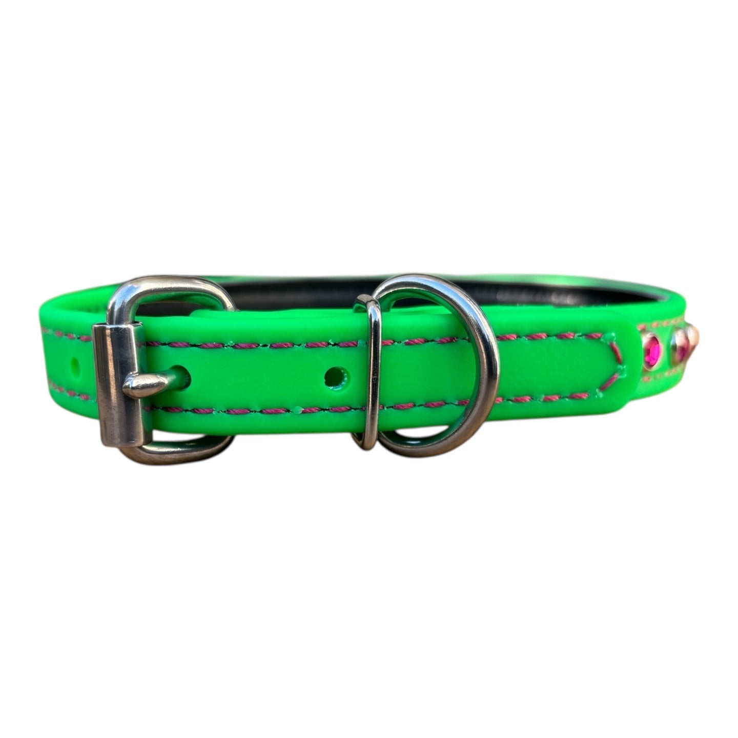 IN STOCK - Mini 3/4" Neon Green/Raspberry