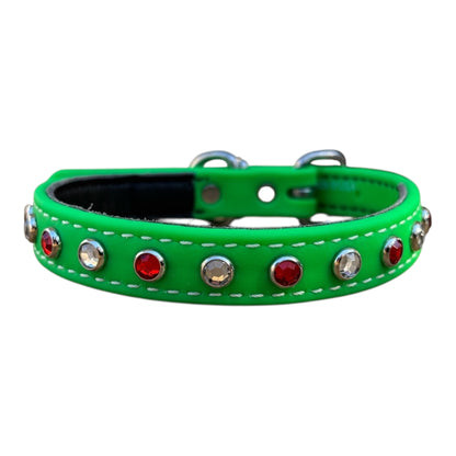 IN STOCK - Mini 3/4" Neon Green/Red,Clear
