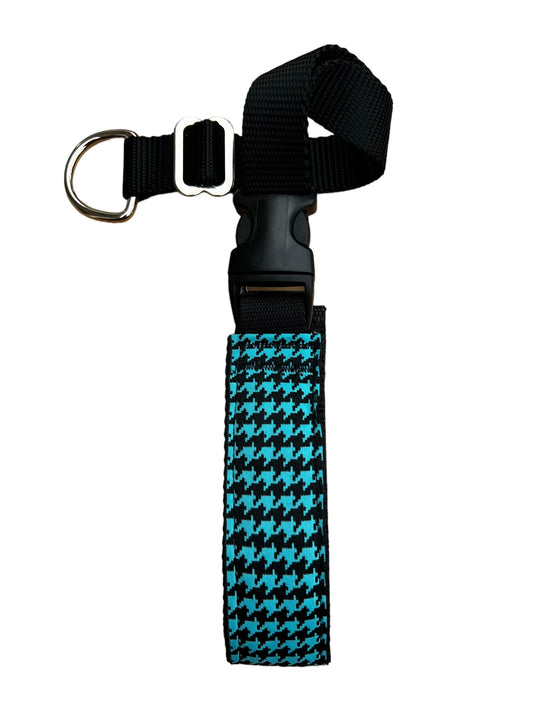 A Secret Powers Training Collar with Quick Release Snap - Hound Tooth Teal