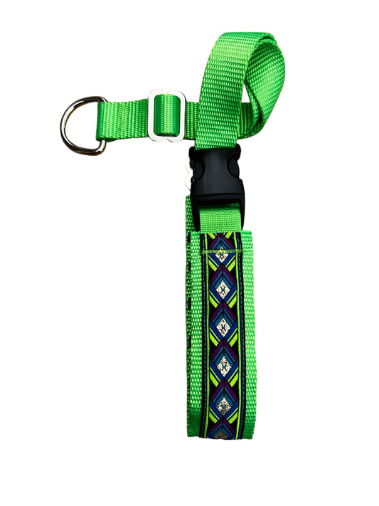 A Secret Powers Training Collar with Quick Release Snap - Cascade Lime