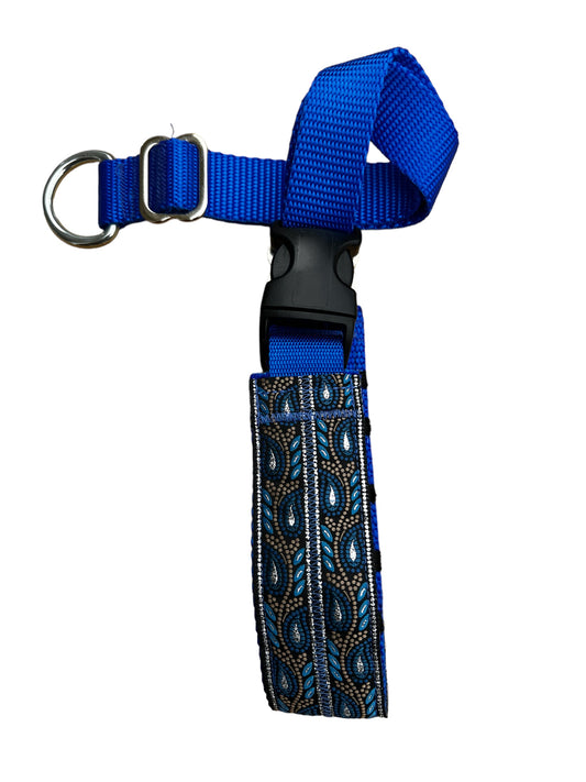 A Secret Powers Training Collar with Quick Release Snap - Blue Mosaic