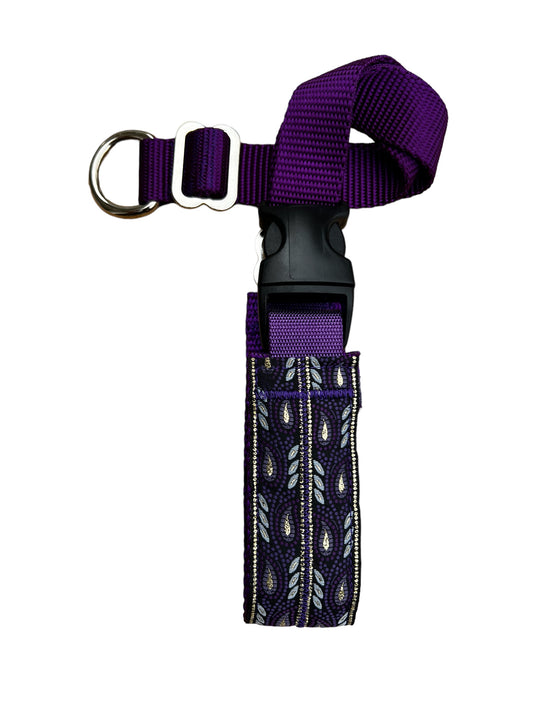 A Secret Powers Training Collar with Quick Release Snap - Purple Mosaic on Purple