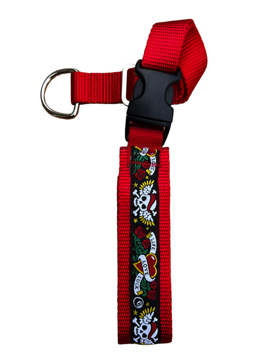 A Secret Powers Training Collar with Quick Release Snap - Red Tattoo On Red