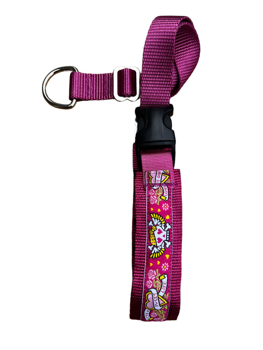 A Secret Powers Training Collar with Quick Release Snap - Raspberry Tattoo