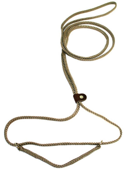 Lone Wolf 1/4" Flat Braid Martingale Style Slip Lead / Kennel Lead