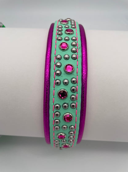 Custom Padded Leather / BioThane Bling