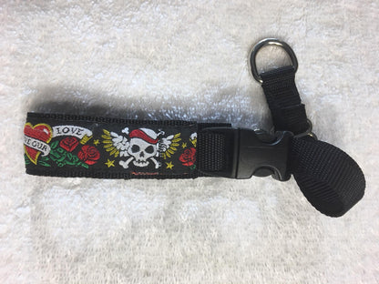 Secret Powers Micro 1" Training Collar - Red/Black Tattoo on Black Webbing