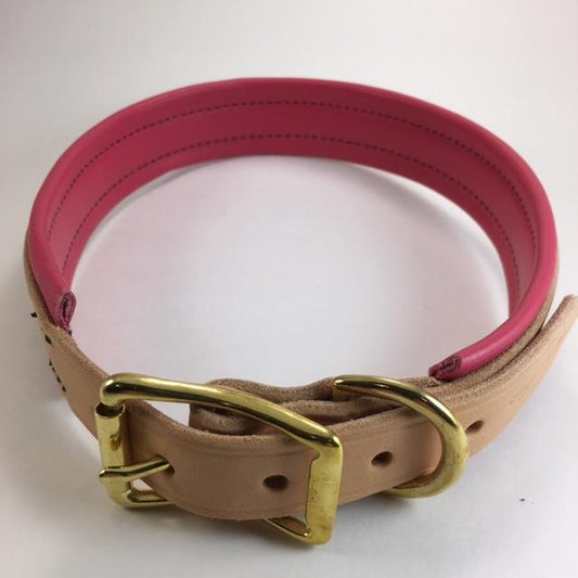 CLEARANCE Champ Dog Gear 1" Two Piece Leather Padded Buckle Collar